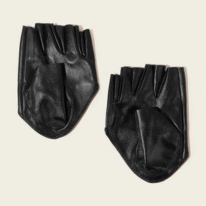 PU Leather Open Finger Gloves